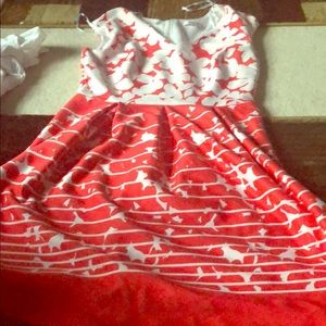 Mid length dress when floral pattern